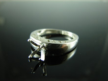 6093 STERLING SILVER RING SETTING, 6 MM ROUND FACETED GEMSTONE, SIZE 6