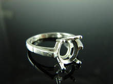 6099 STERLING SILVER RING SETTING, 10X8 MM OVAL FACETED GEMSTONE, SIZE 7.25