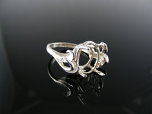 2735 RING SETTING STERLING SILVER, SIZE 7.5, 14X12 MM OVAL STONE