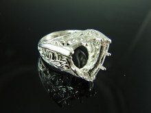 6049 STERLING SILVER RING SETTING, 13 MM TRILLION GEMSTONE, SIZE 6.5
