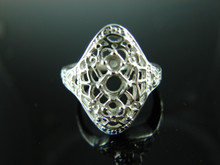 6054 Ring Setting Sterling Silver Size 7.75, (1) 4 mm, (2) 2.5 mm Round Gemstones
