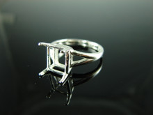 6116 Ring Setting Sterling Silver Size 6.25, 10x8 mm Emerald Rectangle Gemstone