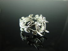 6117 STERLING SILVER RING SETTING, 9X7 MM OVAL FACETED OR CAB. GEMSTONE, SIZE 7.75