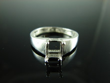 6118 Ring Setting Sterling Silver Size 7.25, 7x5 mm Emerald Rectangle Cut Gemstone