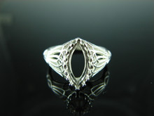 6124  STERLING SILVER RING SETTING, 12X6 MM MARQUISE CUT GEMSTONE, SIZE 7