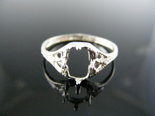 3394 STERLING SILVER RING SETTING, 8X6 MM EMERALD CUT FACETED GEMSTONE, SIZE 6.5