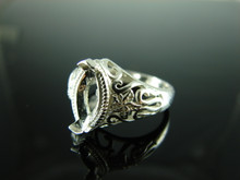 6130 STERLING SILVER RING SETTING, 12X6 MM MARQUISE GEMSTONE, SIZE 8