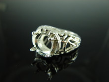 6131 Ring Setting Sterling Silver Size 7, 10 mm Round Gemstone