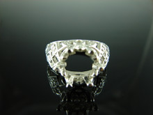 6133 Ring Setting Sterling Silver Size 8, 10 mm Round Gemstone