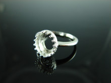 6134 Ring Setting Sterling Silver Size 6.25, 10x8 Oval Facet or Cab Gemstone