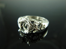 6138 Ring Setting Sterling Silver Size 8, 8x6 mm Oval Facet or Cab Gemstone