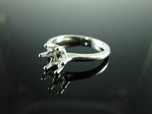 6140 STERLING SILVER RING SETTING, 6 MM ROUND FACETED GEMSTONE, SIZE 6