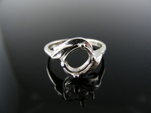 1633 RING SETTING STERLING SILVER, SIZE 4.75, 8x6 MM OVAL STONE