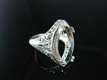 6150 Ring Setting Sterling Silver Size 8.25, 20x10 mm Marquise Cut Gemstone