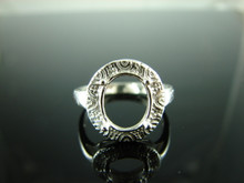 6151 STERLING SILVER RING SETTING, 11X9 MM OVAL FACETED GEMSTONE, SIZE 7.25