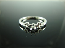 6153 STERLING SILVER CROSS RING SETTING, 3 MM ROUND GEMSTONE, SIZE 7