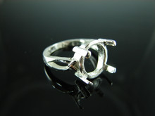 6156 Ring Setting Sterling Silver Size 5.75, 12x10 mm Oval Cabochon Only Gemstone
