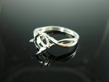 6158 STERLING SILVER RING SETTING, 8 MM ROUND FACETED GEMSTONE, SIZE 8.5