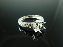 6161 Ring Setting Sterling Silver Size 7, 8mm Round Gemstone
