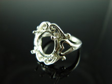 6162 Ring Setting Sterling Silver Size 6.75, 11x9 Oval CAB ONLY Gemstone