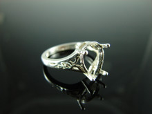 6167 Ring Setting Sterling Silver Size 7.25, 12x8 mm Pear Gemstone