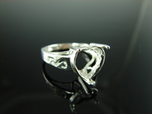 6169 STERLING SILVER RING SETTING, 11 MM HEART GEMSTONE, SIZE 8