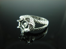 6176 STERLING SILVER RING SETTING, 7 MM ROUND GEMSTONE, SIZE 7