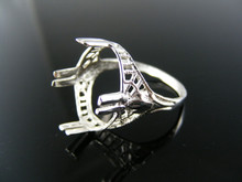 R105 RING SETTING STERLING SILVER, SIZE 8.5, 18X13 CABOCHON OVAL