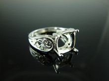 6178 Ring Setting Sterling Silver Size 7.25, 10 mm Round Gemstone