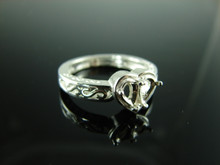 6179 Ring Setting Sterling Silver Size 8, (2) 5x3mm Pear Shaped Gemstones