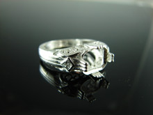 6190 STERLING SILVER RING SETTING, 9X7 MM EMERALD CUT GEMSTONE, 8.5