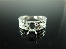 6195 STERLING SILVER RING SETTING, 7X5 MM OVAL FACETED GEMSTONE, SIZE 7