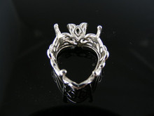 P15  STERLING SILVER PENDANT SETTING, 17X17 MM HEART GEMSTONE