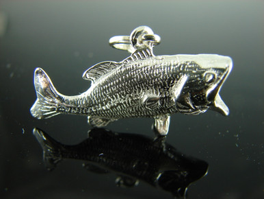 sterling silver bass pendant