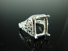 6205 Ring Setting Sterling Silver Size 8.25,oval faceted gemstone
