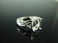 6206 STERLING SILVER RING SETTING, 9X7 MM OVAL FACETED GEMSTONE, SIZE 7