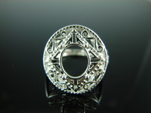 6210 Ring Setting Sterling Silver Size 8,oval faceted gemstone
