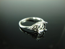 6211 Ring Setting Sterling Silver Size 7.25, 7 mm round gemstone