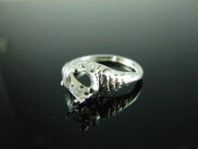 6218 Ring Setting Sterling Silver Size 5.75, 6 mm round gemstone