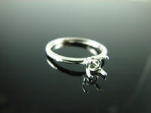 6215 Ring Setting Sterling Silver Size 6.5, 6 mm round gemstone