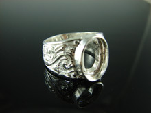 6216 Ring Setting Sterling Silver Size 9.75, 14x10 cab gemstone
