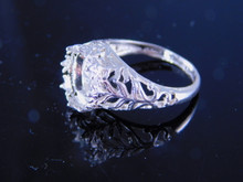 6221 Filigree  ring 10 mm round stone, Size 6.25 