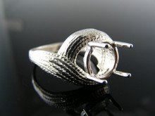 5520 RING SETTING STERLING SILVER, SIZE 7.5, 9.5 MM ROUND STONE