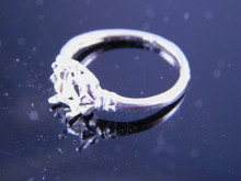 6231 STERLING SILVER RING SETTING, 7X5 MM OVAL FACETED GEMSTONE, SIZE 7