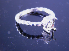 6232 STERLING SILVER RING SETTING, 8X6 MM OVAL FACETED GEMSTONE, SIZE 7.75