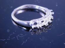 6235 STERLING SILVER RING SETTING, 5 STONE, 5 - 3.5 MM ROUND GEMSTONE, SIZE 8.75