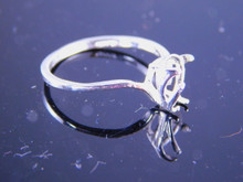 6236  STERLING SILVER RING SETTING, 6X9 MM PEAR GEMSTONE, SIZE 7.75