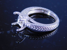 6237 STERLING SILVER RING SETTING, 7.5 TO 8 MM ROUND GEMSTONE, SIZE 5