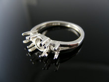 5569  RING SETTING STERLING SILVER, SIZE 6, 2-4 MM 1-5.5 MM ROUND STONES
