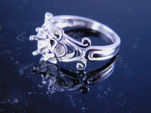 6241 Sterling Silver 6.5 mm Ring , Round  Stone  Size 8